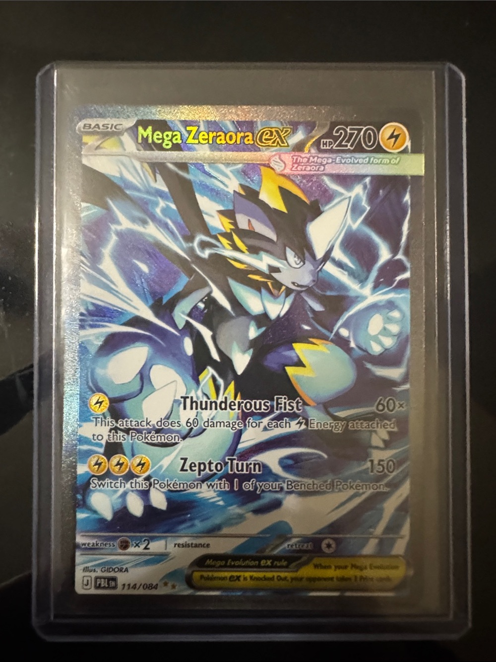 Mega Zeraora ex Pokémon Card - Blue & Yellow Holo